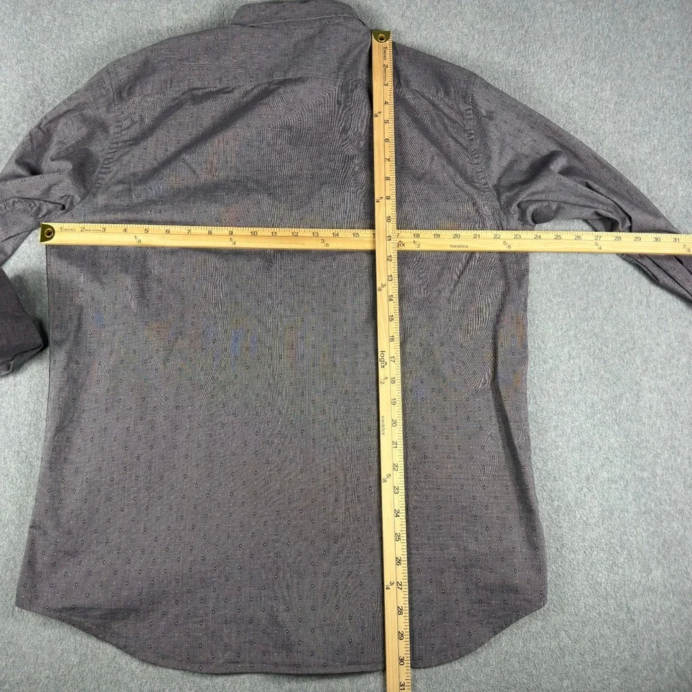 Banana Republic Standard Fit Men's L Gray Geometric Stretch Soft Wash Shirt